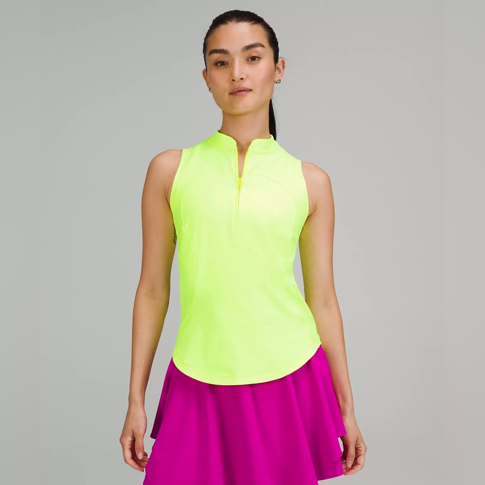 NWT lululemon Front-Zip Mock-Neck Tennis Tank W1DLKS Size 6